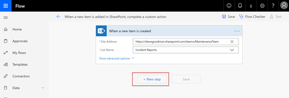 Create new step in SharePoint