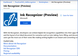 Ink Recognizer preview screen