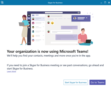Your organization is now using Microsoft Teams