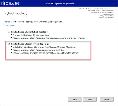 Overcoming problems performing a Hybrid Configuration on Exchange 2010 servers