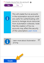 Create Azure Run Account