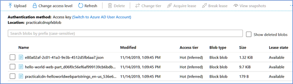 Upload the files to the Azure CDN storage