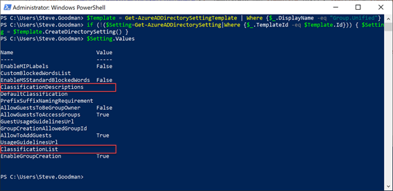 Powershell for group classifications