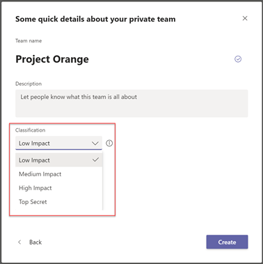 Low impact selection in Office 365 Groups