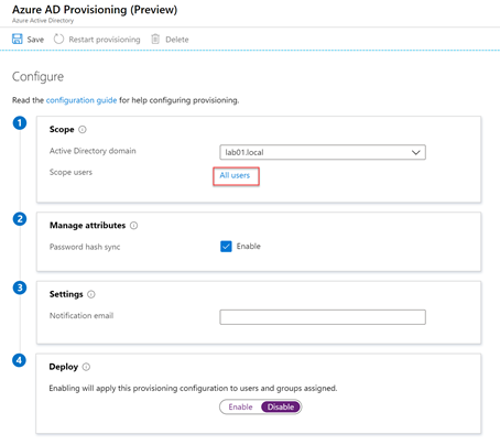 Azure AD Provisioning (Preview) All Users