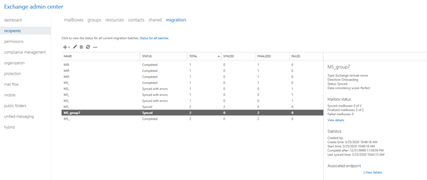 Data Consistency Scoring for Exchange Online Mailbox Migrations