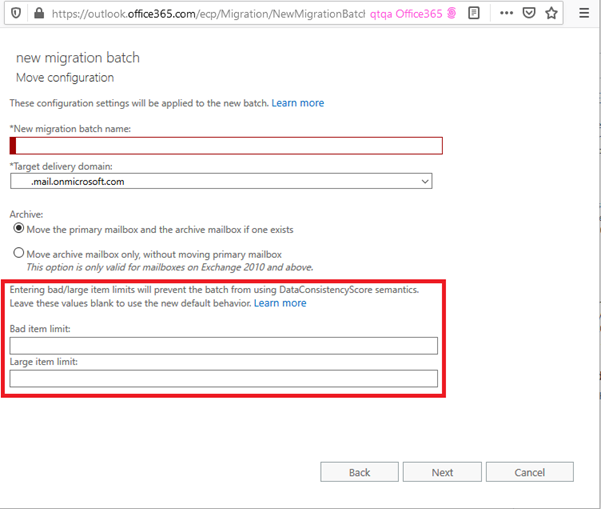 Data Consistency Scoring for Exchange Online Mailbox Migrations