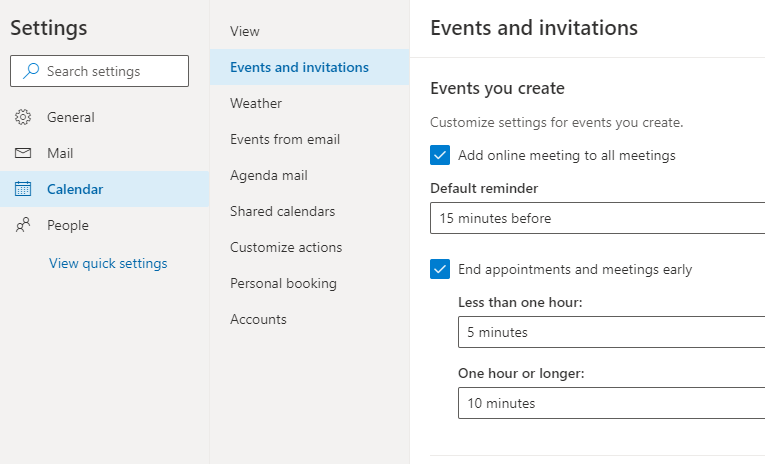 Option to create all meetings online for Outlook on the web and Outlook mobile