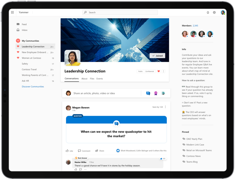 The new Yammer in Public Preview