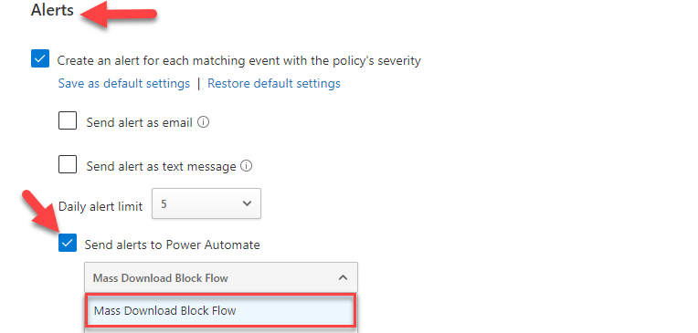 Send alerts to Power Automate