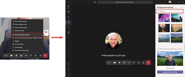 How to set background in microsoft teams