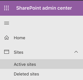 SharePoint admin center