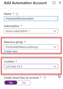 Azure Automation account