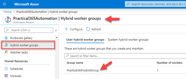 Hybrid Worker Groups for Azure Automation