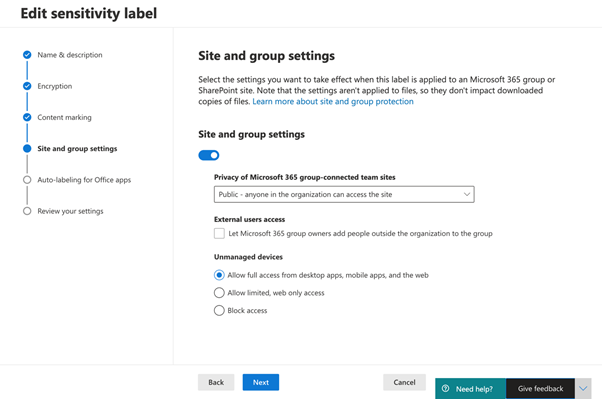 Using sensitivity labels with SharePoint sites, Microsoft Teams, and M365 groups – Part 1