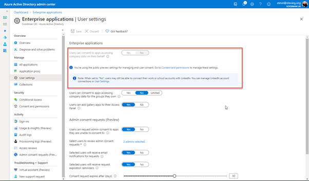 Use Azure AD Admin Consent Requests to help avoid attacks against your users