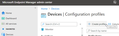 Intune policies configuration profile