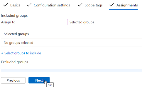 Deploy the configuration profile for Intune policies