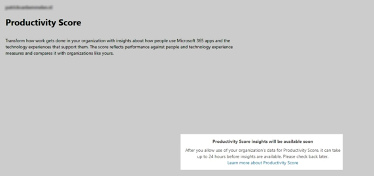 Productivity score dashboard