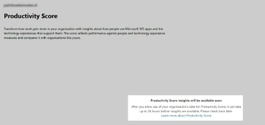 Productivity score dashboard 