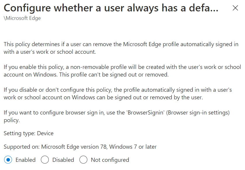 Intune policies for a user-friendly Edge Chromium deployment