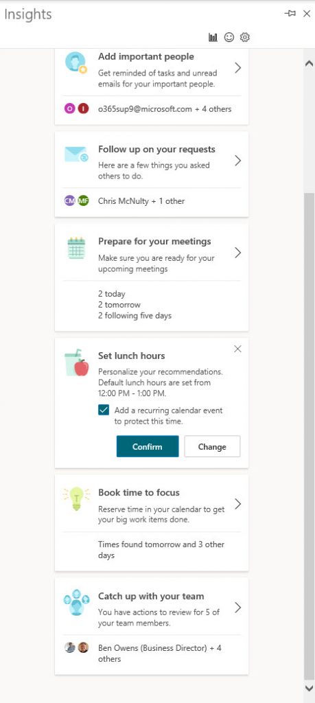 Insights in Outlook